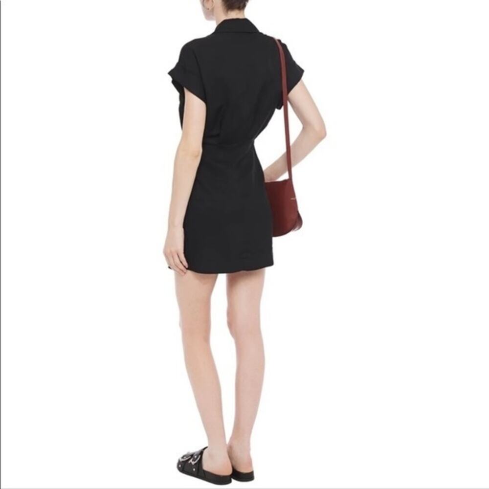 Sandro Paris Mabel Linen Blend Button Embellished Dress Black Size 34 NWOT - Picture 3 of 10